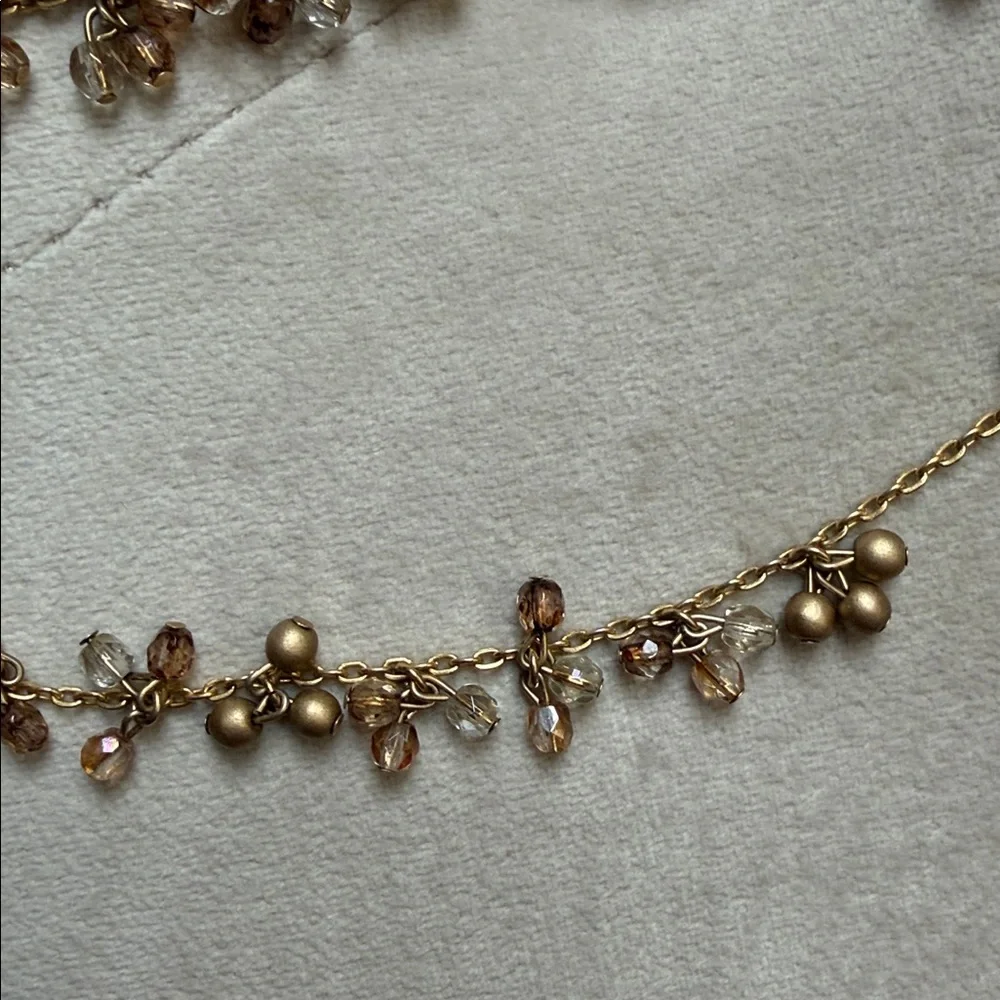 Elegant Gold and Brown Beaded multi strand Necklace